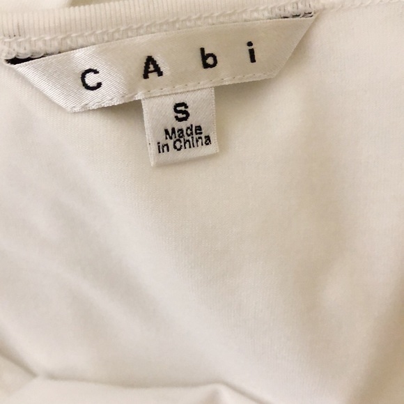 Cabi #427 White Drape Front Blouse Sz S - Picture 7 of 10